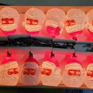 Vintage Christmas Avenue 20 Santa Claus Novelty String Light Set New Works